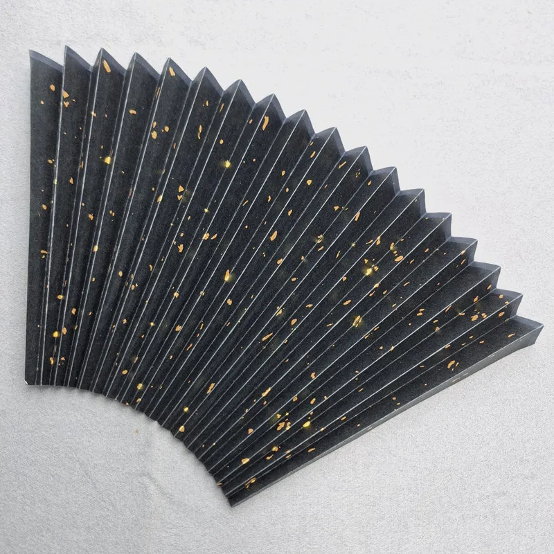 Su Gong Ultra-Thin Fan Surface 7-Inch 18 Square 1.8 Blank Plain White Black Brown Paper Xuan Gold-Sprinkling Handwriting Female
