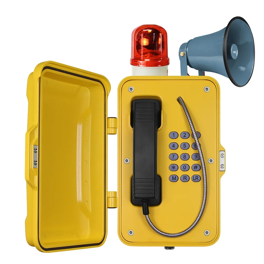 Broadcasting Waterproof Telephone Heavy-duty Sos  IP67 Emergency Industrial  with Horn & Beacon