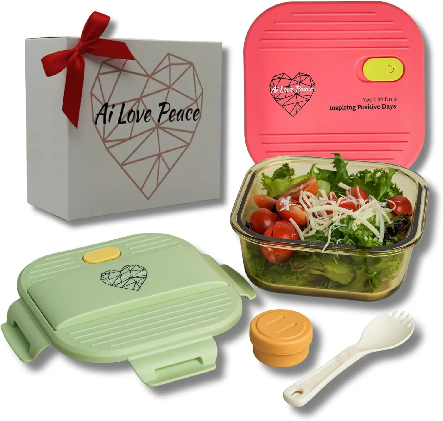 

Soup Container with Dual Lids,26 oz Borosilicate Glass Lunch Box | Leakproof Lid+ Microwave &Safe Freezer Lid, Stackable