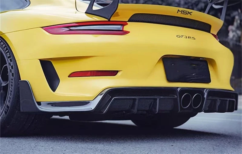 For Porsche 992 911 2018 2019 ReaI Carbon Fiber Bumper Rear Lip Spoiler Kit