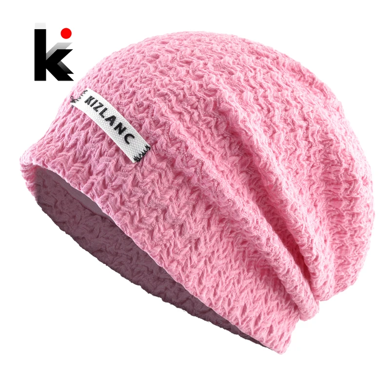 Knitted Thin Beanie Women Spring Autumn Solid Color Hats Knitting Elasticity Bonnet Gorras Ladies Outdoot Casual Skullies Beanie