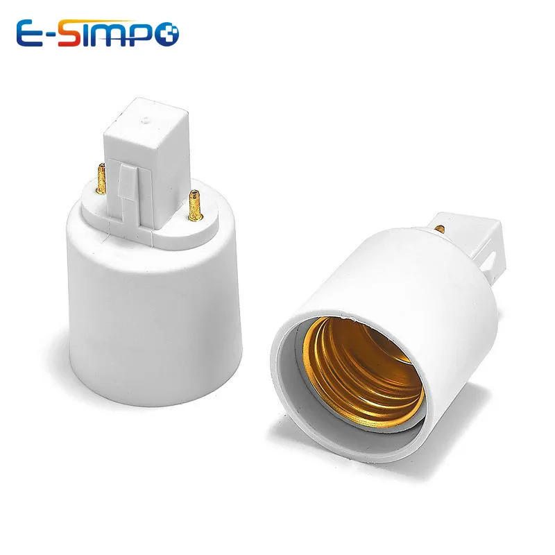 

2pcs CFL PLS 2-Pin PL Lamp Base G23 To E27/E26 Edison Screw LED Light Bulb Extend Extension Socket Holder Converter Adapter