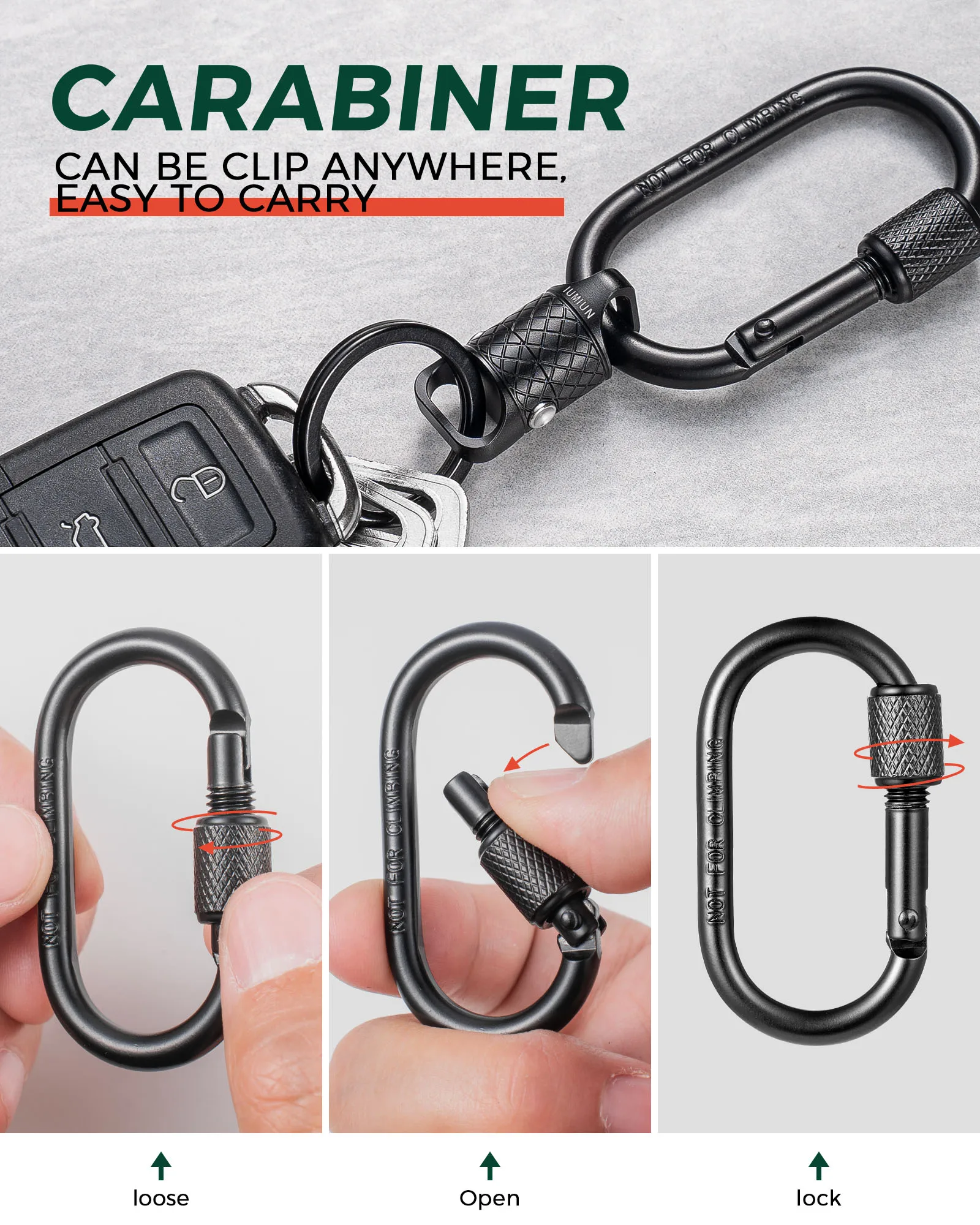 key clip Magnetic Quick Release Keychain,Detachable Magnet Carabiner Clip Pull Apart Key Chain for Men Women-Secure Lock System