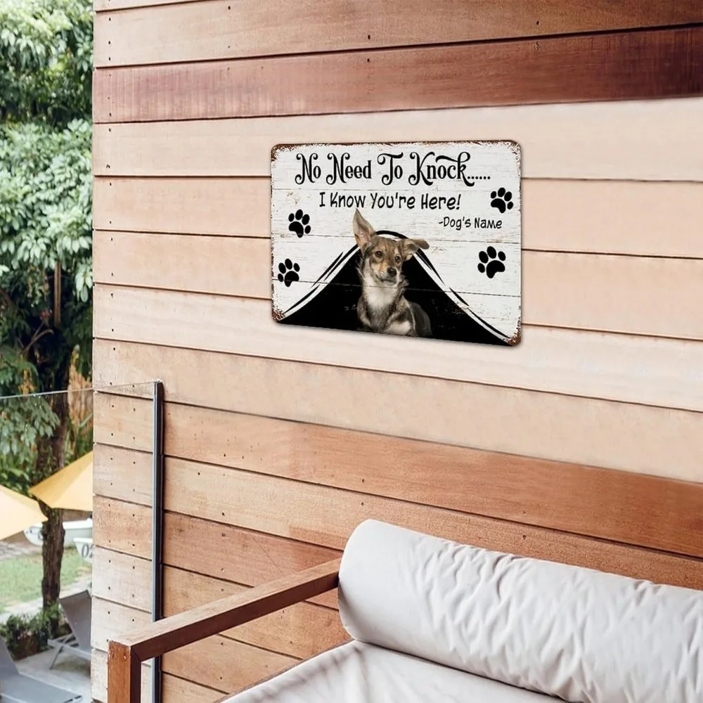 CIFbuy Custom Pet Dog Metal Plaque,Vintage Funny Paw Print Home Wall Ornament Gift (For Decoration Only)