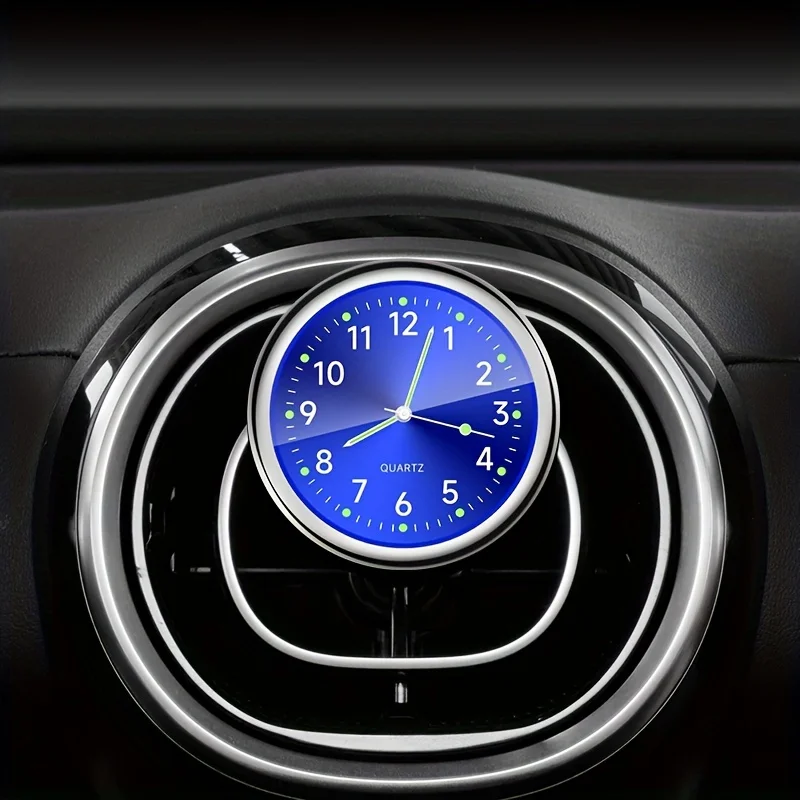 1pc car clock mini quartz watch mechanical quartz clock car dashboard time vent car decoration clock universal and luminous