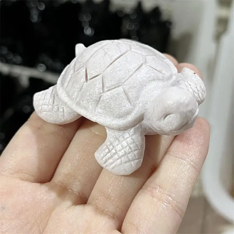 Natural Jade Sea Turtle Carving Healing Stone Crystal Natural Stones Mineral Gift Home Decoration Article 1pcs