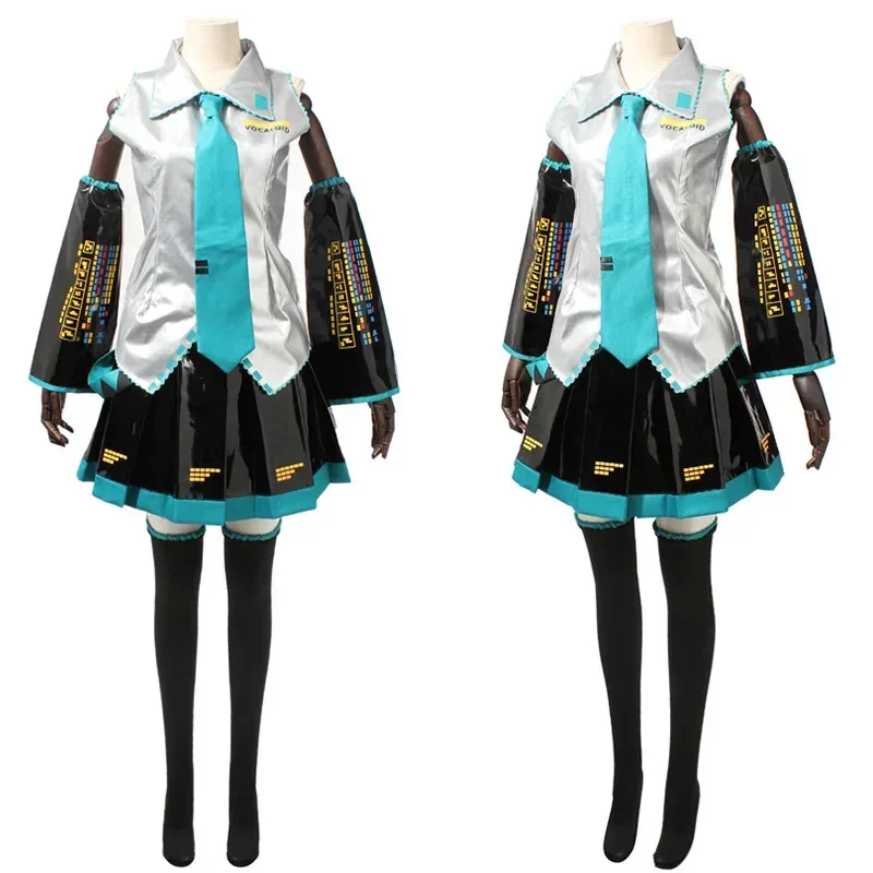 

Anime Super Alloy Miku Cosplay Costumes Dress Girl's Cloth any size PU leather dt'99