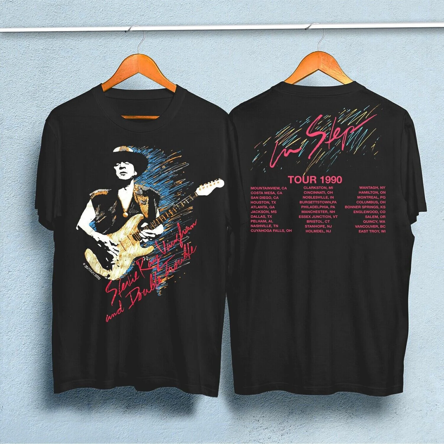 Vintage Stevie Ray Vaughan In Step Tour T-Shirt Vintage Music T-shirt Gift For F