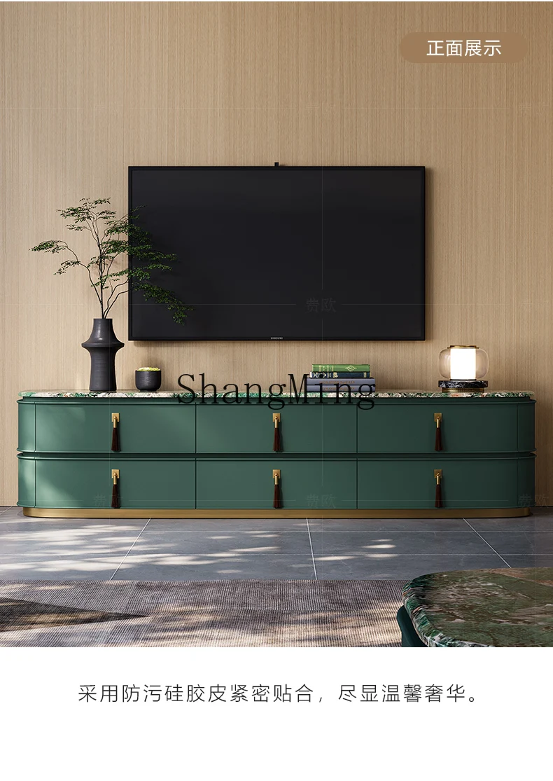 

CL Fashion Marble Coffee Table Floor Cabinet Light Luxury TV Cabinet Large Flat Floor Villa Living Room