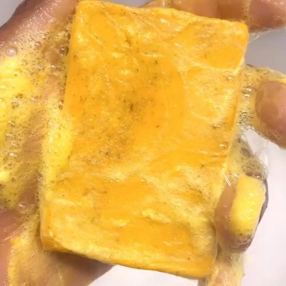 Turmeric Lemon Cleansing Soap Face Fade Dark Spots Acne Marks Brighten Whitening Skin Body Acne Brighten Remove Moisturizing