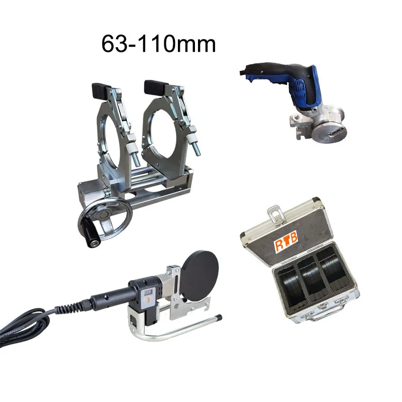 

Clamp110(63-110mm)Tube Clamps Tool Butt Fusion Maichine Portable Tool PE PP PVDF Hand Push Type Butt Welding Machine