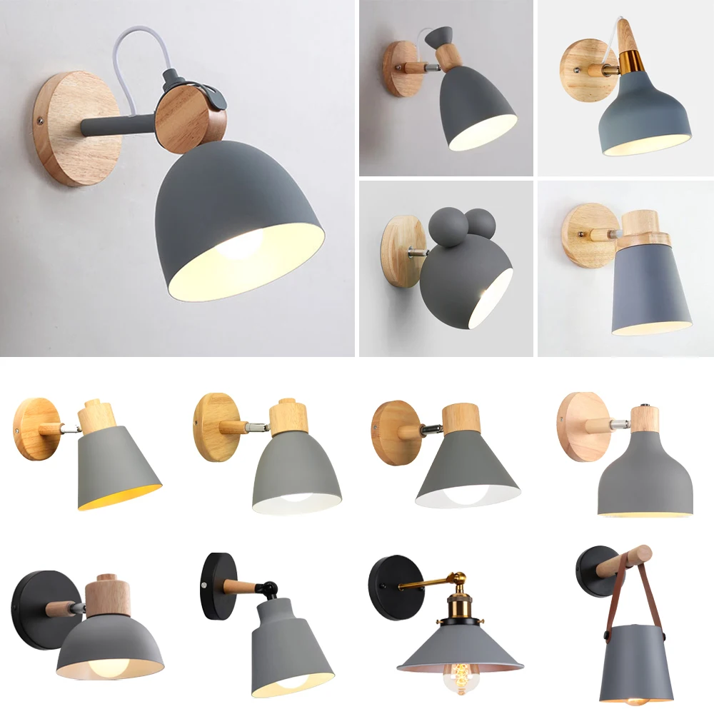 

Nordic Wall Bedside Lamp Wall Sconce Modern Macaroon Reading Light Adjustable E27 Home Decor Light Lighting Fixture wandlamp LED