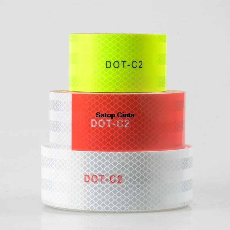 

2Inch*16FT Waterproof Reflective Material DOT-C2 White Red Tape Strong Adhesive Safety Warning Reflector Car Stickers
