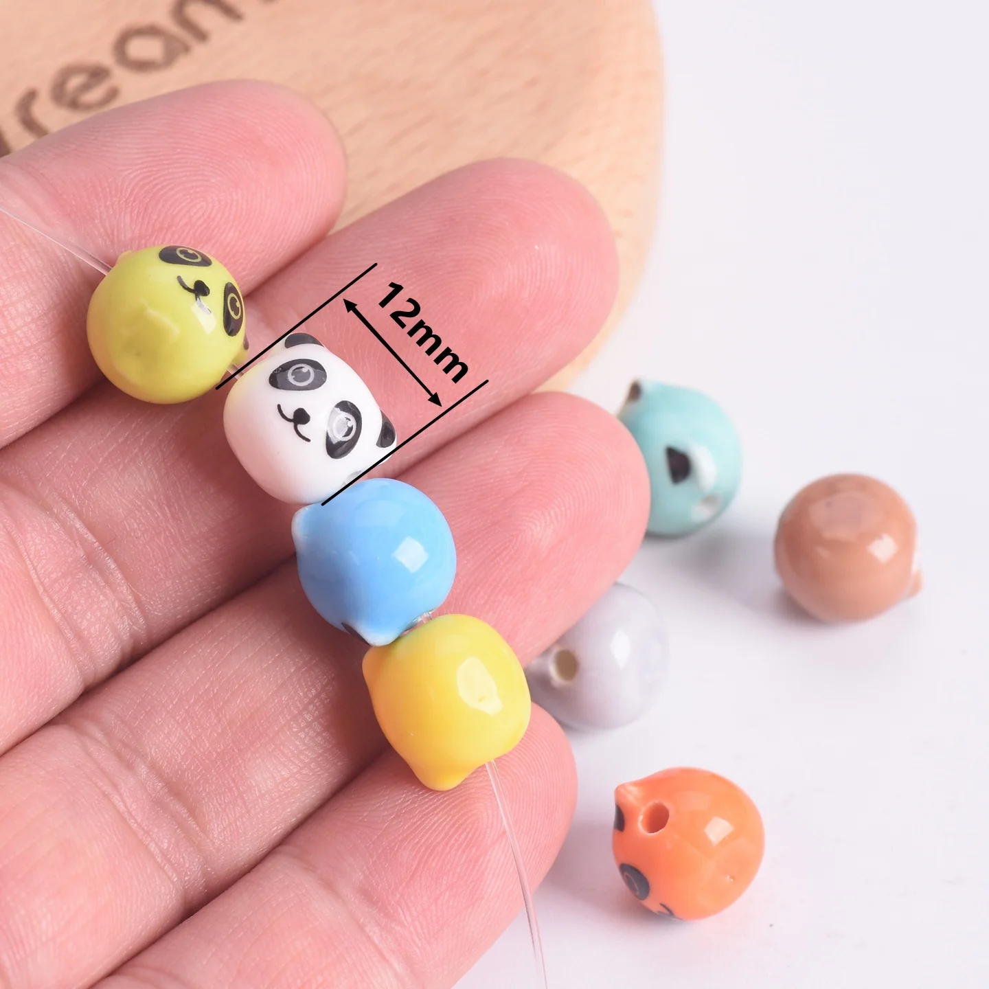 10 قطعة شكل رأس الباندا 12 مللي متر اليدوية السيراميك الخزف فضفاض الخرز لصنع المجوهرات Crafts بها بنفسك الحرف النتائج اكسسوارات