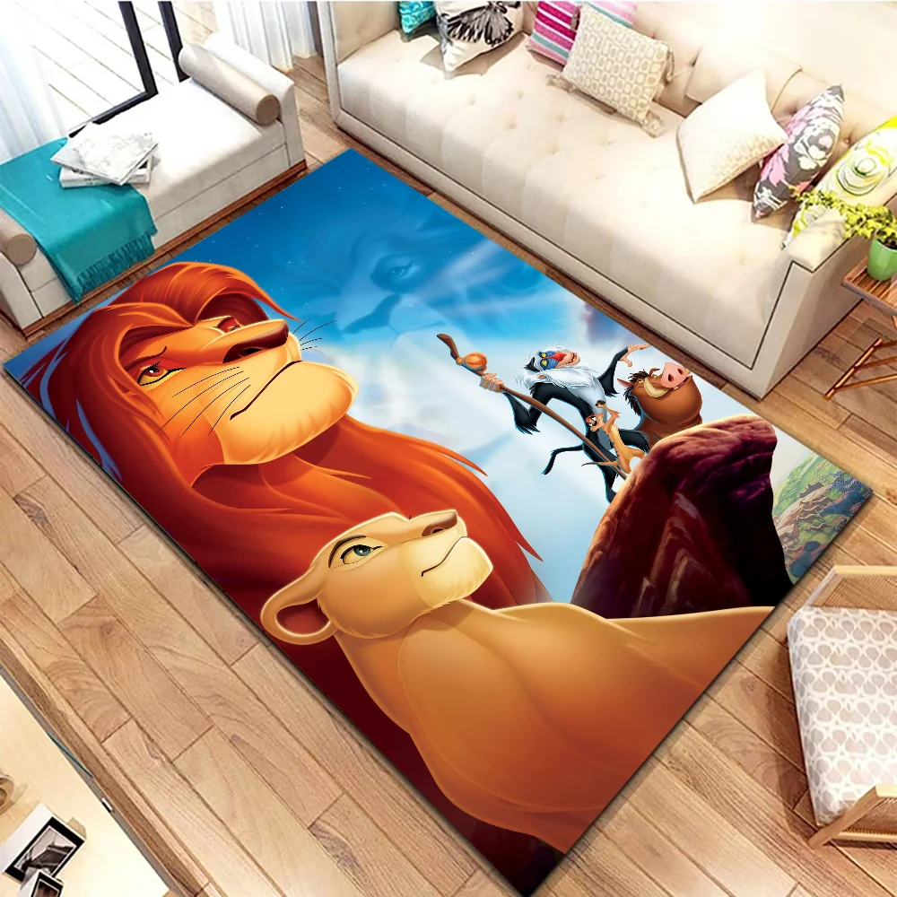 L-Lion Cartoon Floor Mat Graphic Printed Flannel Doormats For Bathroom Kitchen Entrance Carpet Home Decor