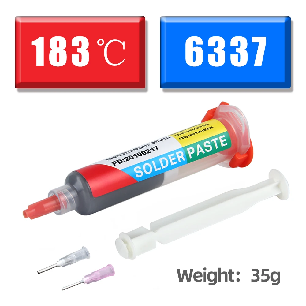 Melting point 183 medium temperature solder paste syringe injection type convenient for soldering USB SMD and other components