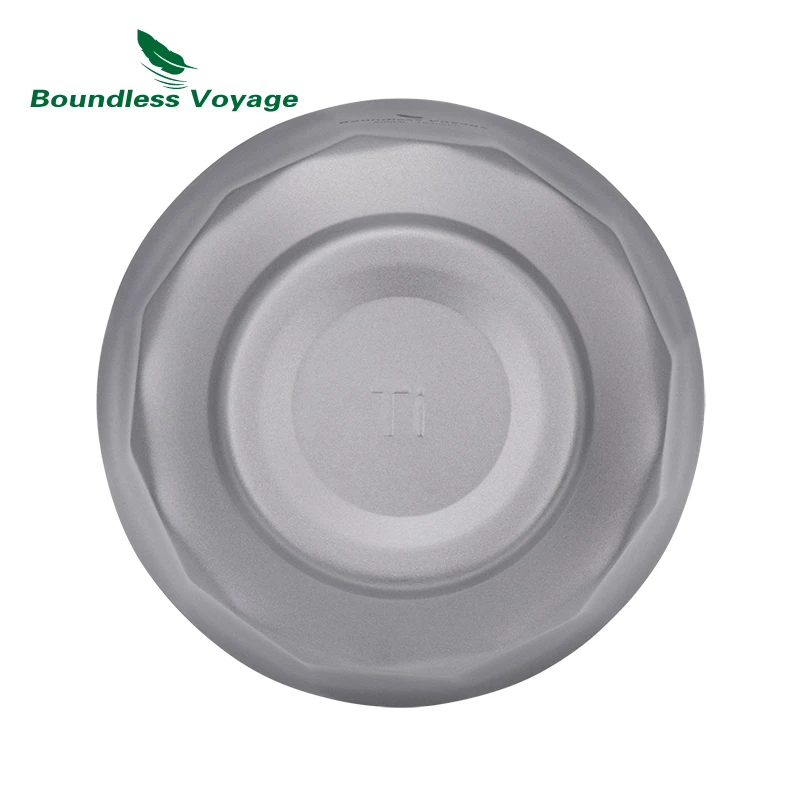 وعاء من التيتانيوم للتخييم بدون حدود بجدار مزدوج 500 مل/800 مل وعاء خفيف الوزن للتنزه في الهواء الطلق ومضاد للحرق #4