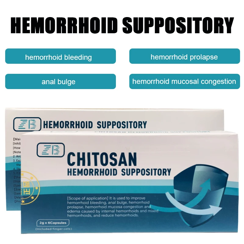 6PCS Hemorrhoid Suppository Treatment Internal Piles External Anal Fissure Cream Relieve Bleeding Swell Anal Fissure Hemorrhoid