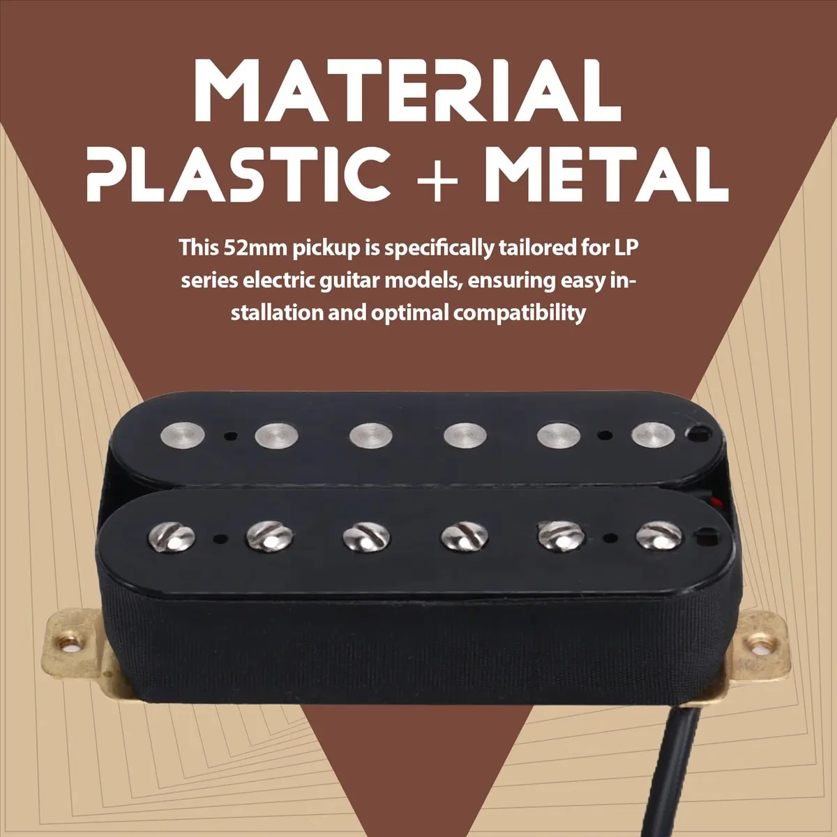 

Бесплатная электрогитара, 52 мм, шестиструнная электрогитара, двухкатушка, звукосниматель для электрогитары серии LP, двухсекционный звукосниматель, черный