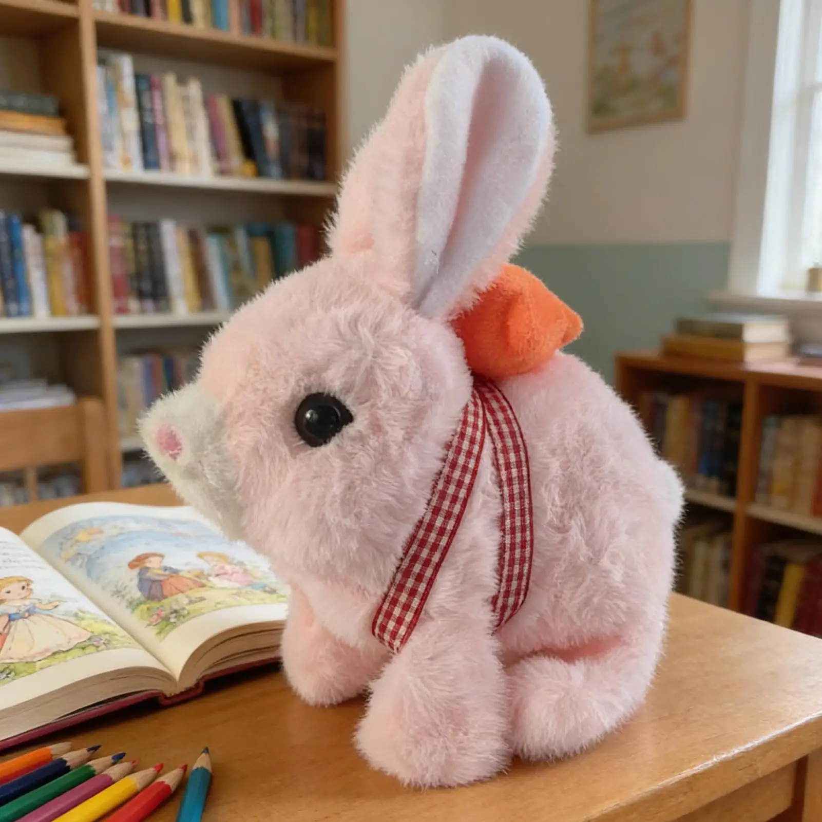 Coniglietto di Peluche Interattivo con Coda Elettrica Realistica, Giocattolo Morbido per Famiglia, Ragazze, Educazione e Gioco