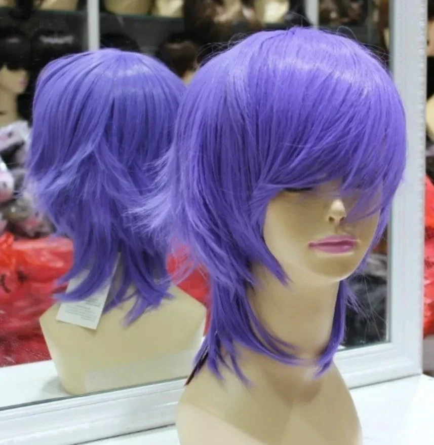 Gril's ladys Axis Powers Short Purple Cosplay Party hair Wig heat resistant