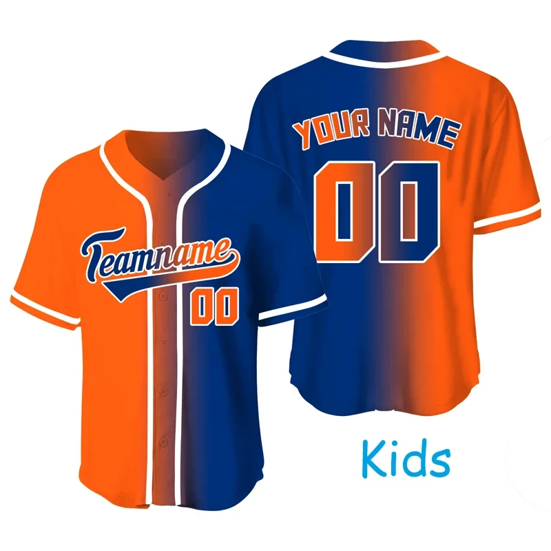 

2022 Kids/Youth Baseball Jersey Custom Shirt Sublimation Blanks Boys/Girls Training Sportwear Team Game Quick Dry T-shirts