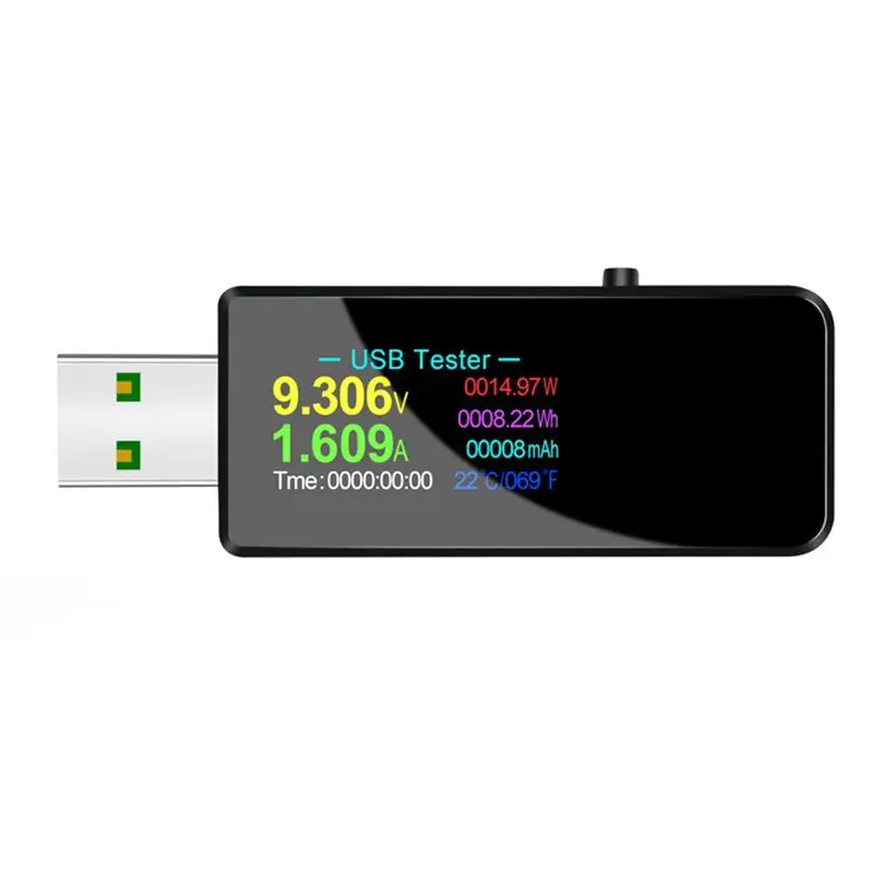 A84E-USB Tester U96P 13 In 1 USB Tester DC Digital Voltmeter Voltage Current Volt Ammeter Detector Indicator Meter Black
