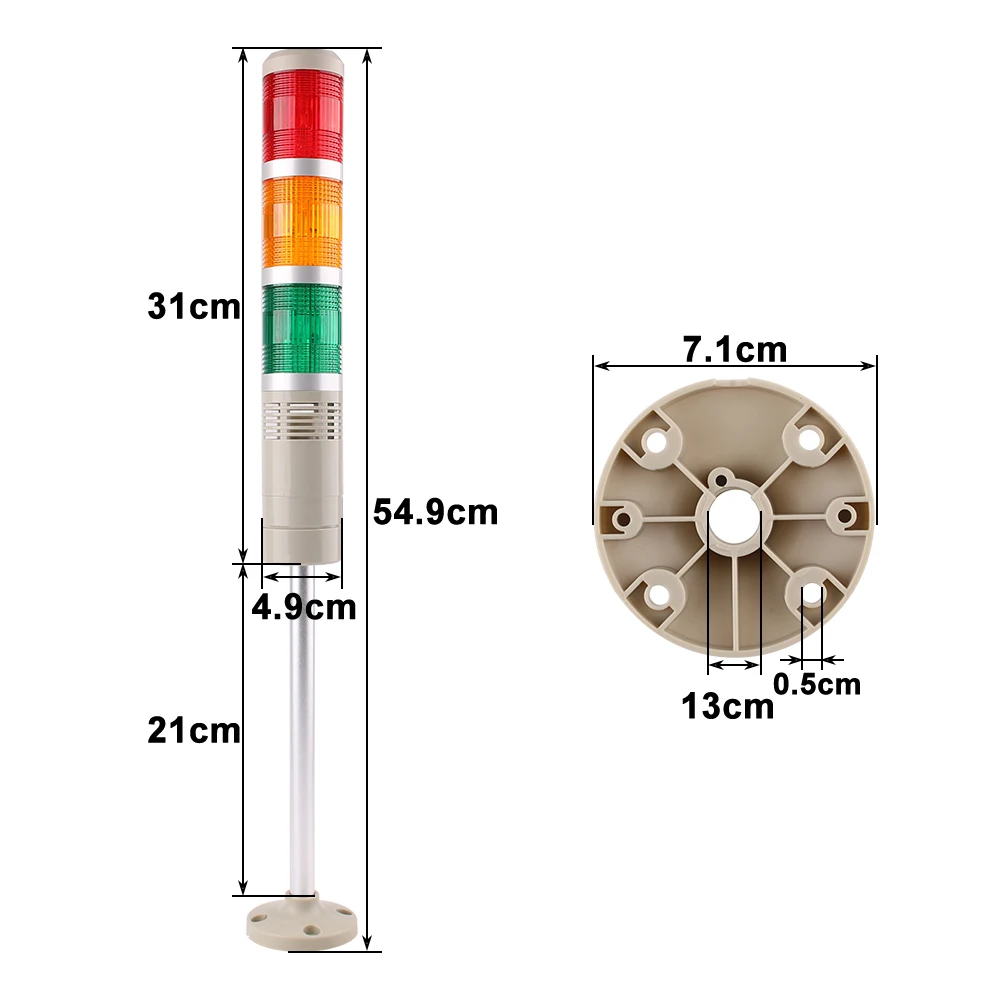 Imagem -03 - Industrial Tower Signal Aviso Luz de Flash Luz Indicadora Lâmpada Estável com Cores Campainha Lgp505 dc 12v 24v 110v 220v