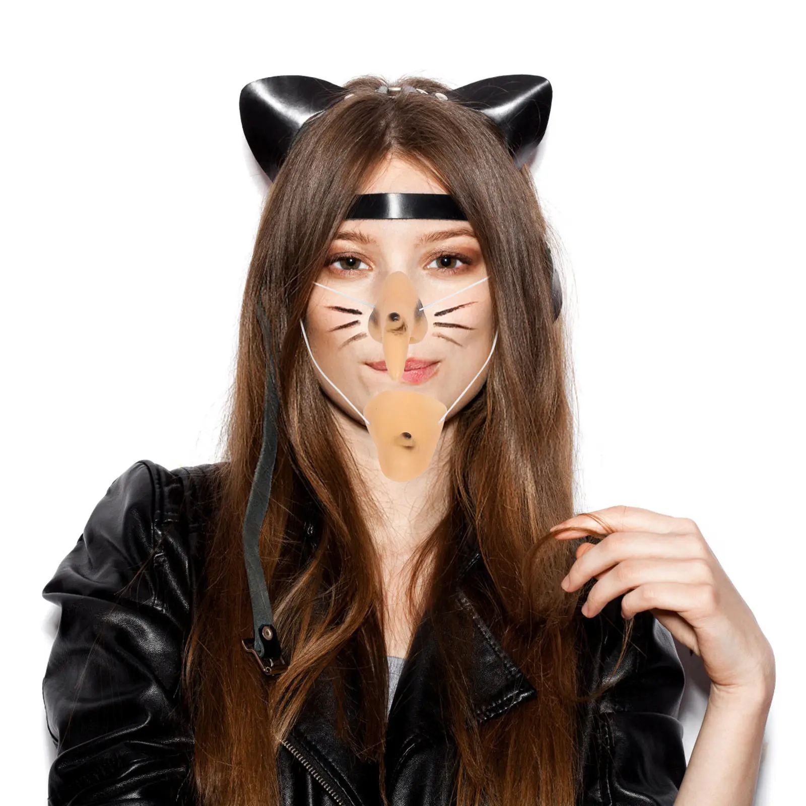 

1Set Realistic Witch Nose Chin Mask Masquerade Party Halloween Costume Women Adult Witch Accessories Comfortable Adjustable Fit
