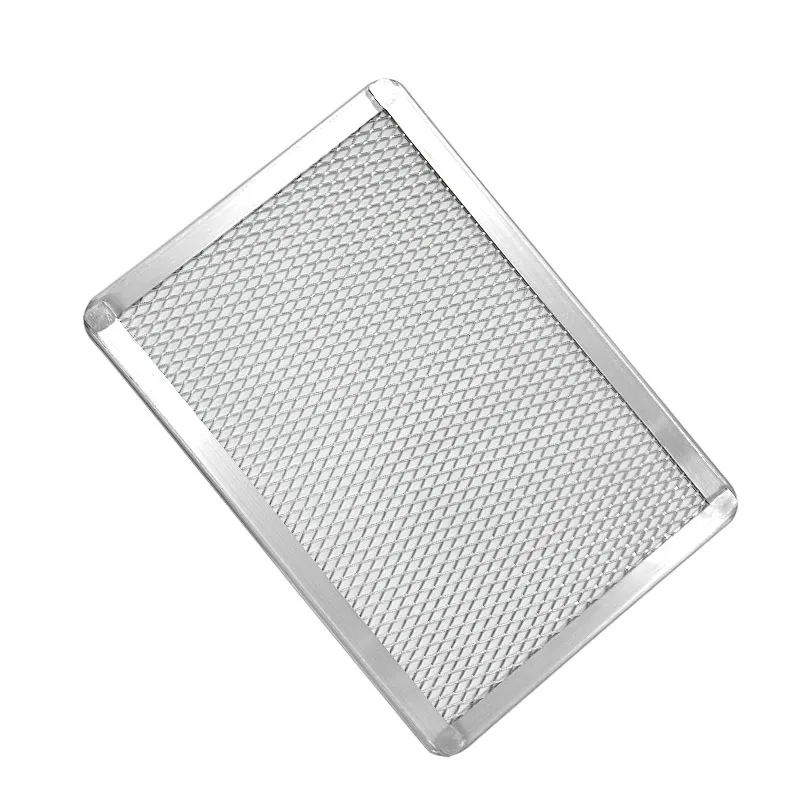 Rectangular Pizza Screen Square Seamless Aluminum Baking Tray Baking Net Non-stick Bakeware Oven Safe DIY Pizza Tools Pizza Pan