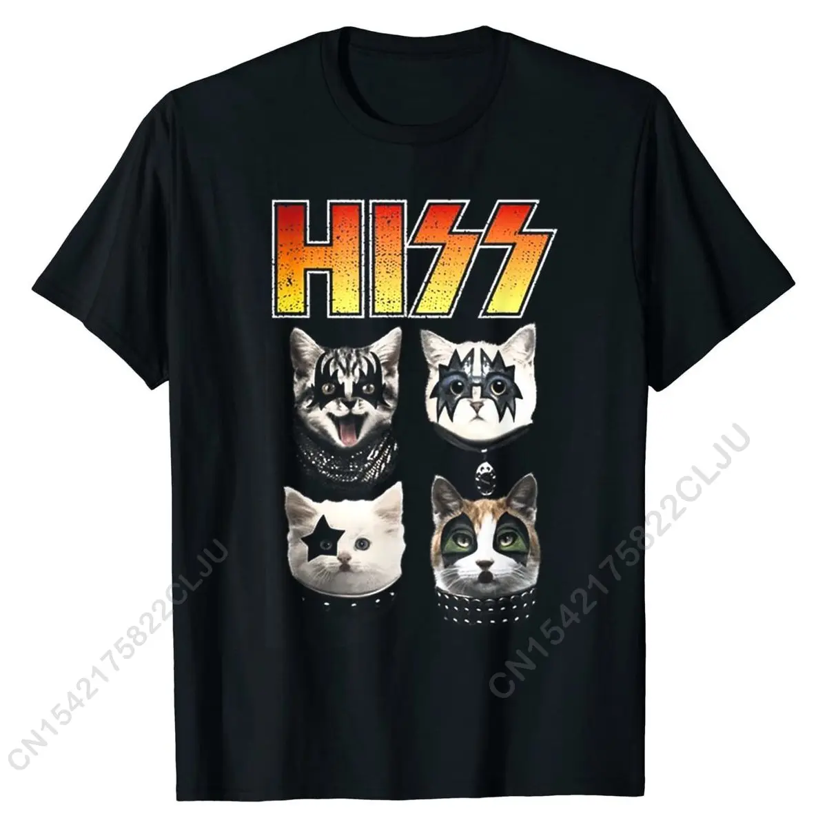 HISS Camisas Engraçadas Hiss Camiseta Amante de Gatos Camiseta Hiss Cat Algodão Jovem Camisetas Lazer Homens Tops Camiseta Quadrinhos Especiais