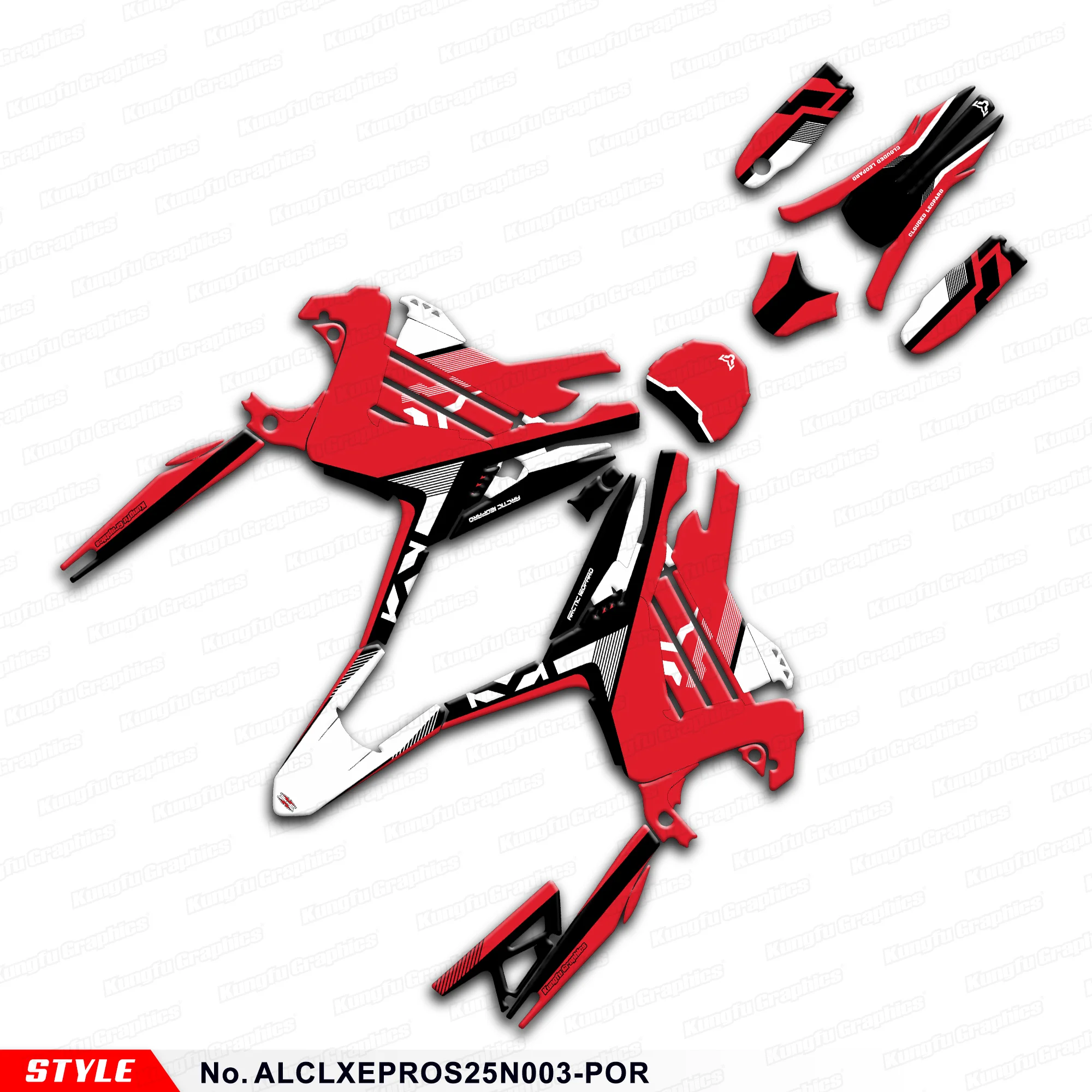 

JY RACING Graphics Decal Kit Vinyl Sticker for Arctic Leopard Clouded Leopard XE PRO / XE PRO S, ALCLXEPROS25N003-POR