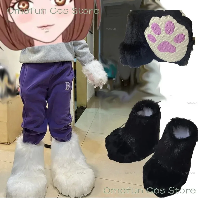 

Меховой костюм, ботинки с лапами, обувь для косплея, пушистая обувь для косплея, Rubbit Cat Foots, аксессуары, животные, косплей, пушистая экспозиция, вечерние, носимый реквизит