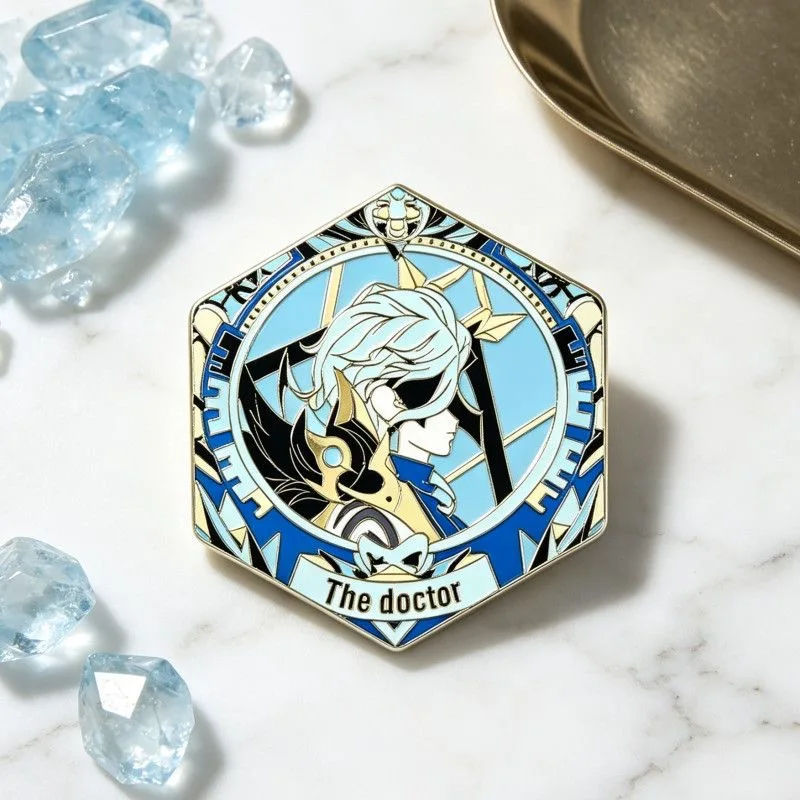 Genshin Impact Nicole Reeyn Doktor Cosplay Abzeichen Anime Il Dottore Arlecchino Halloween Party Kostüme Pins Rucksack Weihnachtsdekoration – Detail 8