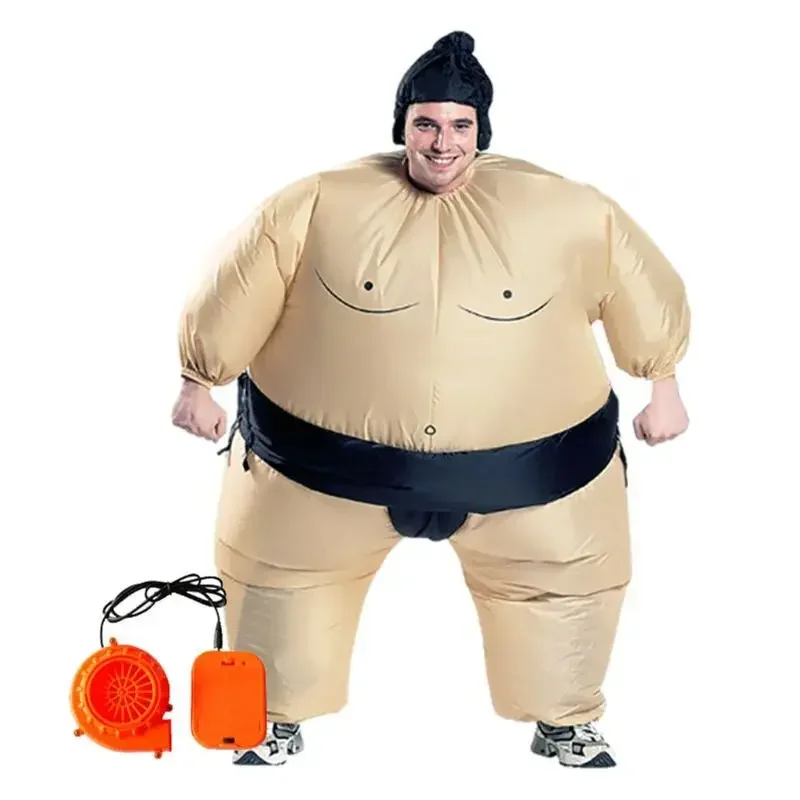 A Dropshipping Sumo Wrestler Costume Inflatable Suit Blow Up Outfit Cosplay Party Dress for Kid and Adult