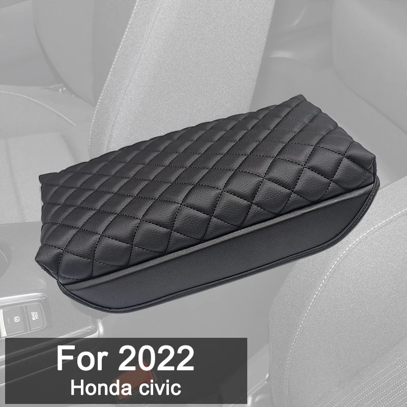 

Waterproof Grid Leather Cover for Honda 11th Gen Civic 2022 Center Console Armrest Pad - Protective Car Interior Accessories