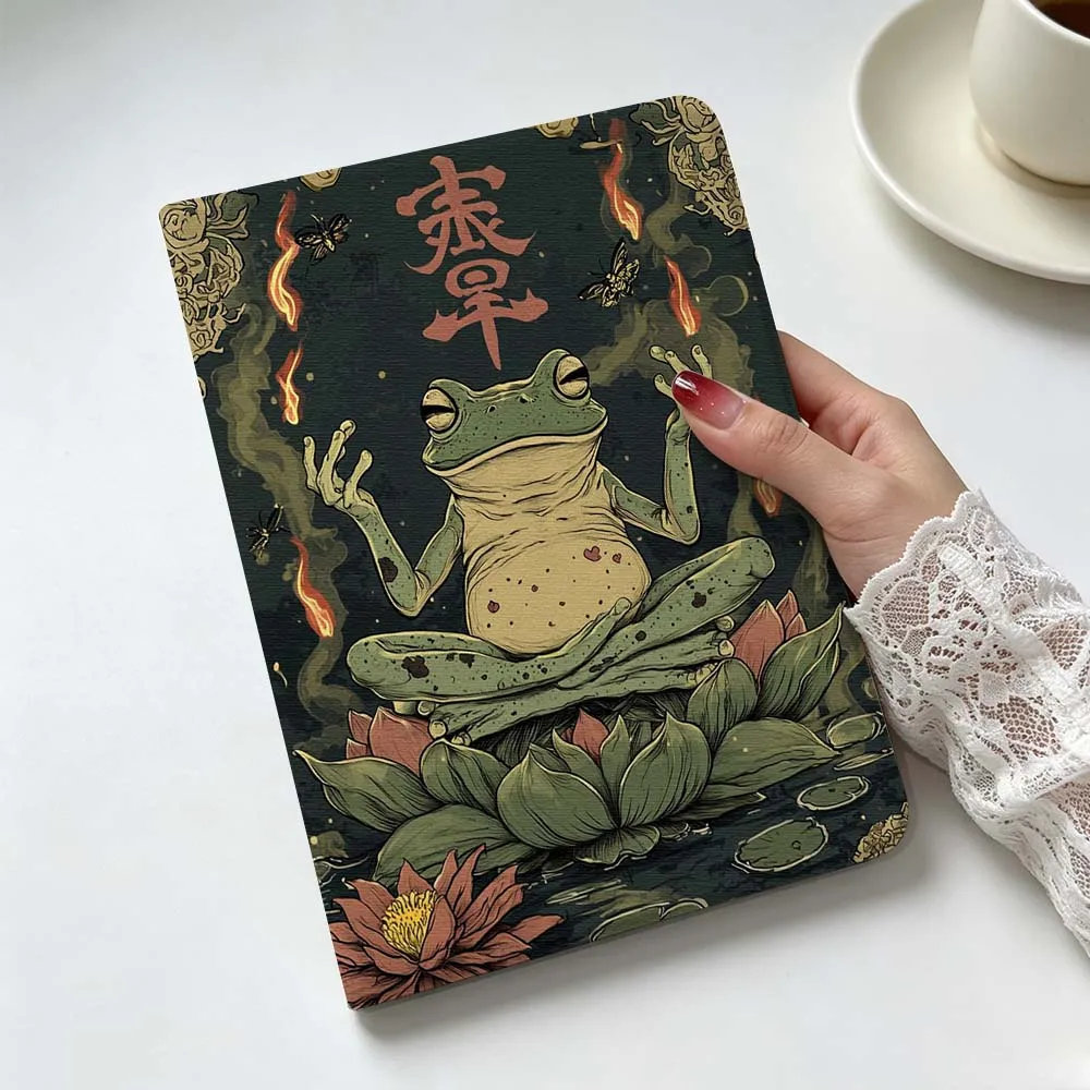 

Frog Nature Meditation For Apple iPad Pro Mini A16 A17 A14 4 5 6 7 6th 7th Gen 9.7 12.9 11 13 M4 inch Tablet Case Soft