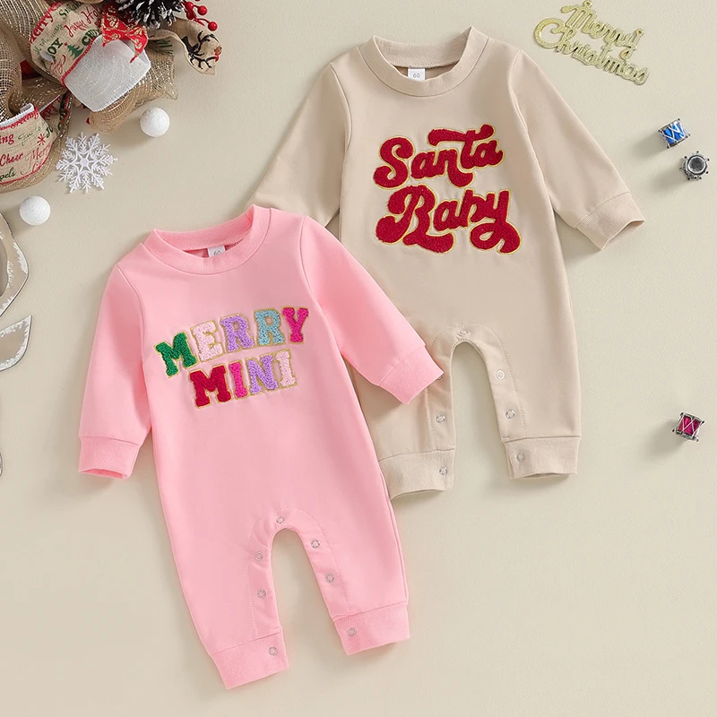 

2023-09-05 Lioraitiin 0-18M Autumn Newborn Baby Girl Boy Clothing Christmas Clothes Cotton Embroidery Romper Jumpsuit Outfits