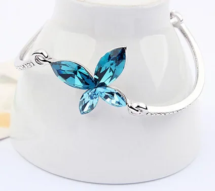 Exquisite Quality Austrian Crystal Butterfly Dream Bracelet Korean Fashionable Jewelry Wholesale Unisex Stylish Accessory