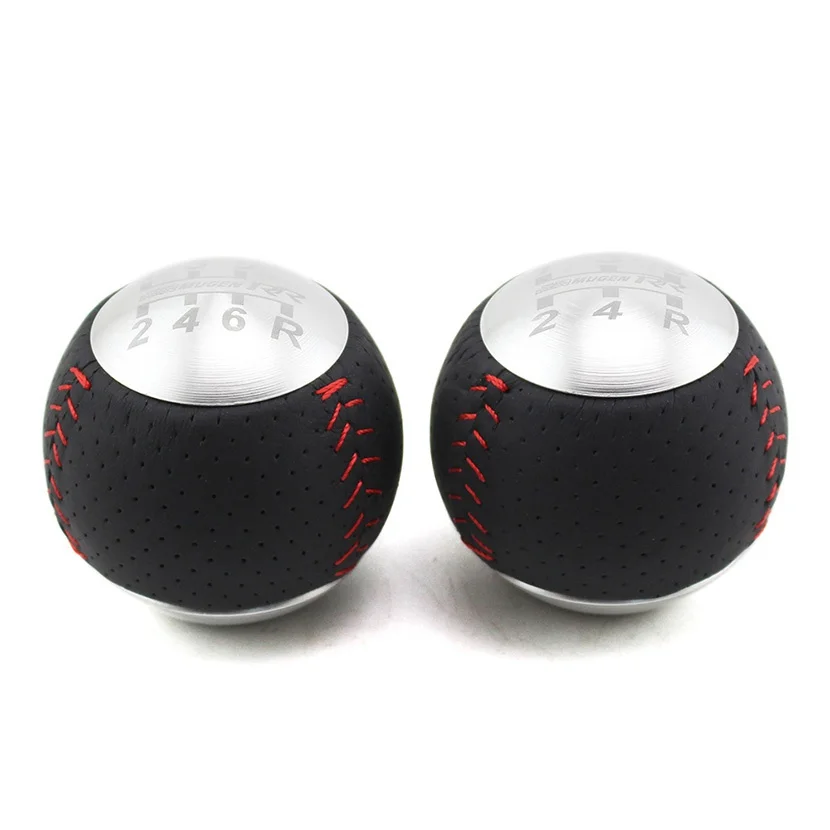 JDM Mu Gen RR 5/6 Speed Leather Gear Shift Knob for HONDA CRZ Type R Civic FA5 FG2 SI BLACK & SILVER