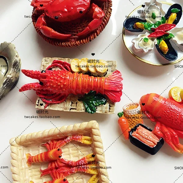 Export seafood Australian lobster lemon crab oyster green mouth shellfish magnetic paste refrigerator paste