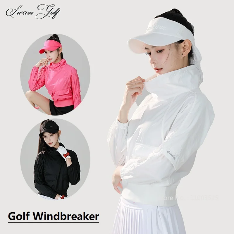 

SG весна осень быстросохнущий плащ для гольфа женская водолазка ветрозащитная куртка топы женские легкие спортивные теннисные рубашки для гольфа