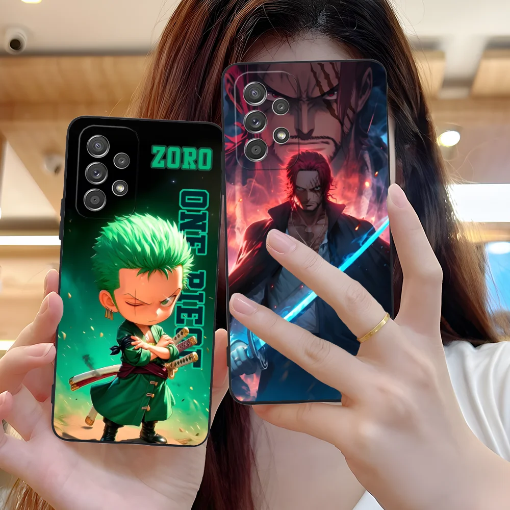 Zoro Law Robin Phone Case for Samsung Galaxy A91 73 71 70 54 53 52 34 24 23 21 S 5G Black Smartphone Cellphones Cover