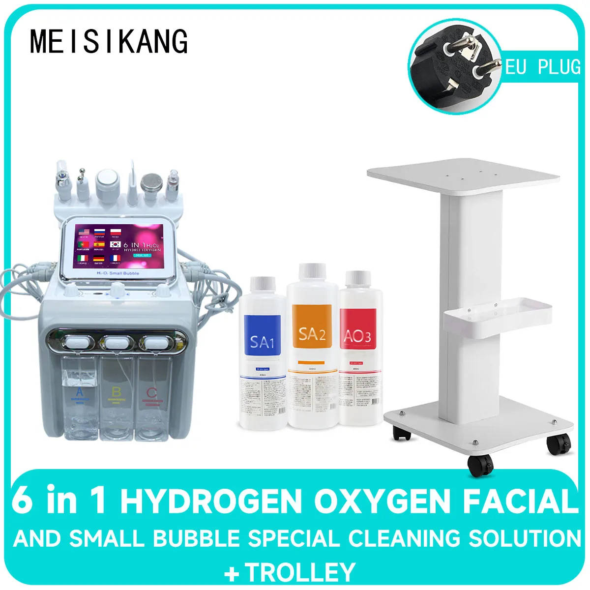 MEISIKANG Dermabrasion Small Bubble Facial Machine Hidrifting Face Cleaning Beauty Device with Trolley