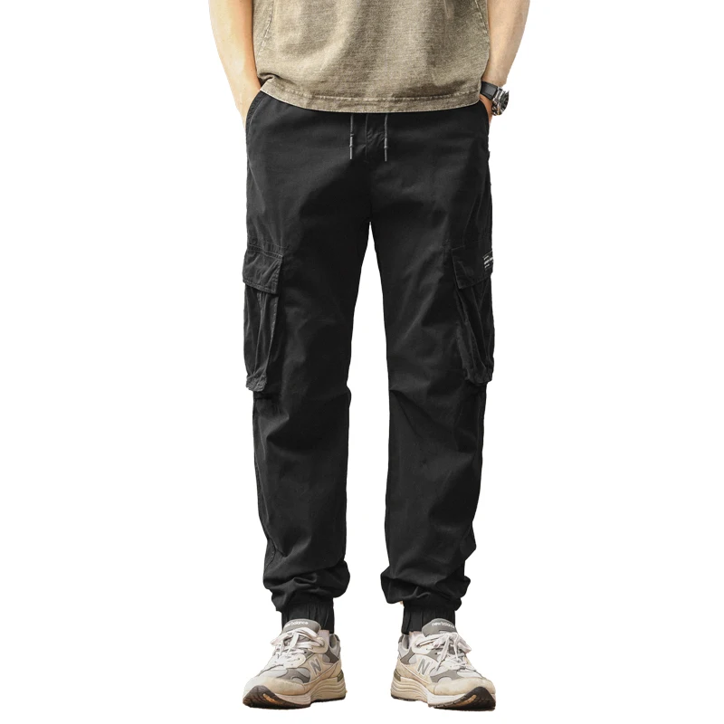 

2025 New Multi-Pockets Spring Summer Cargo Pants Men Streetwear Zipper Leg Skinny Work Joggers Cotton Casual Tactical Trousers