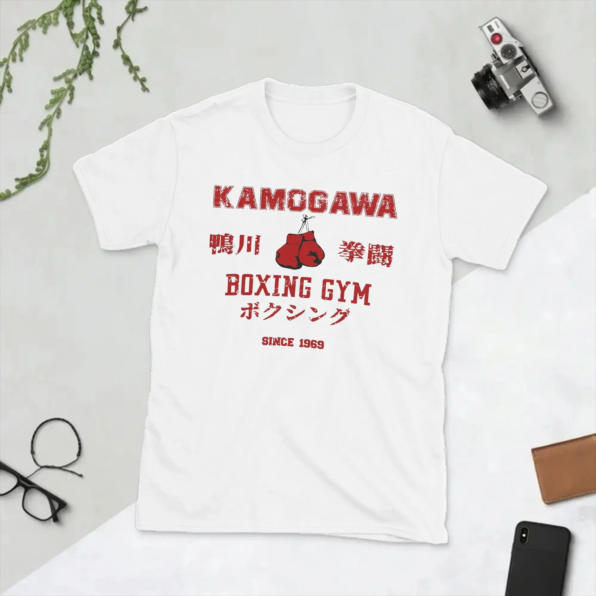 Men Hajime no Ippo T Shirt Kamogawa Boxing Gym 100% Cotton Clothes Funny Short Sleeve Round Neck Tees Plus Size T-Shirts