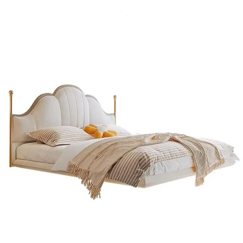 

Cream Wind Light Luxury Technology Cloth Bed Villa Master Bedroom Double Floating Nordic Homestay Suspended Fabric Bed