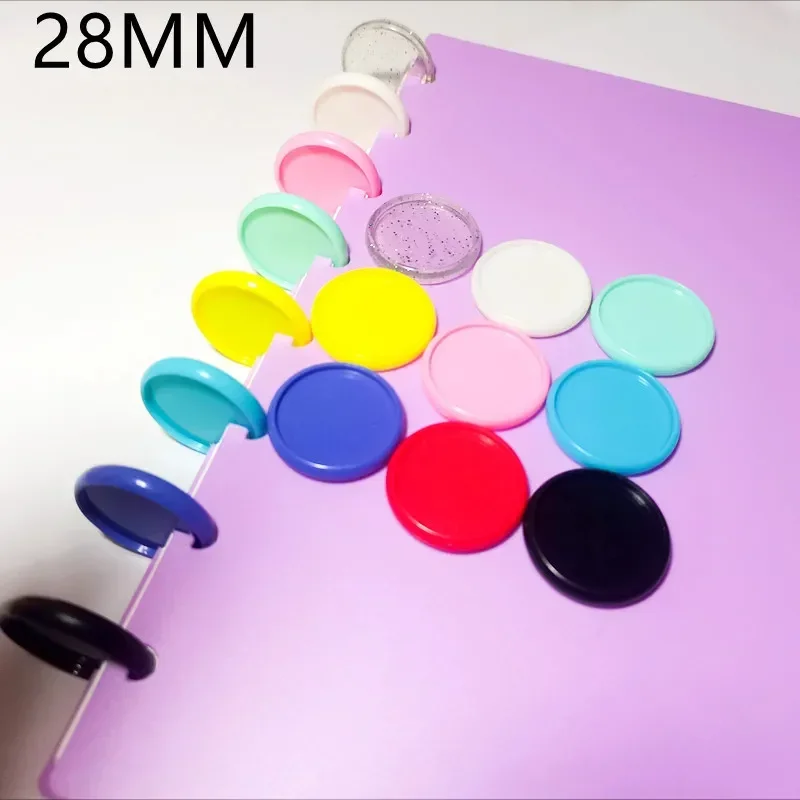 28MM 100PCS loose-leaf binder ring solid plastic mushroom hole disc loose-leaf button binding button plane ring disc binding
