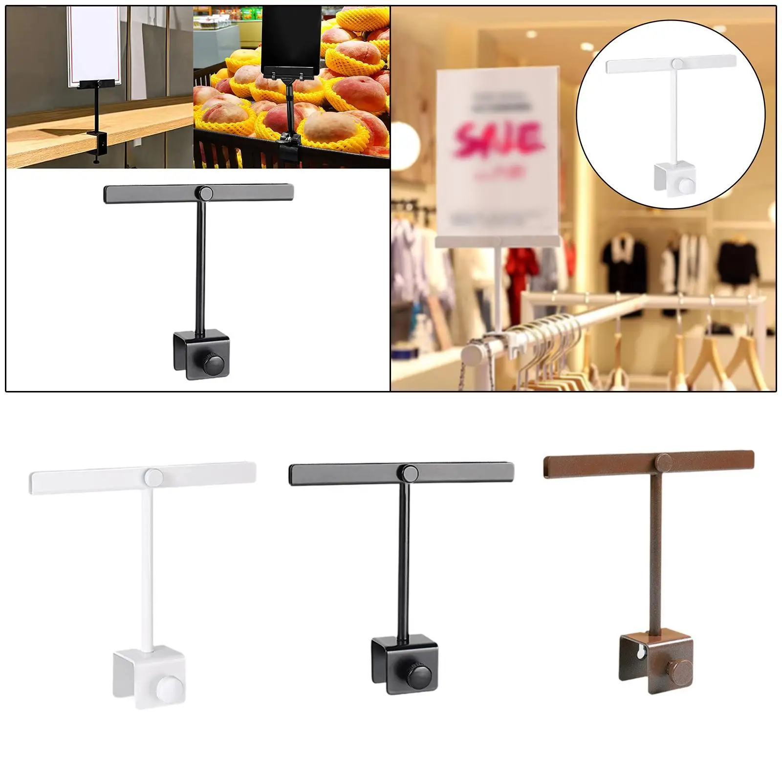 

Sign Holder Clamp Sturdy Lightweight Metal Portable Easy Installation Versatile for Business Exhibition Store Office Supermarket
