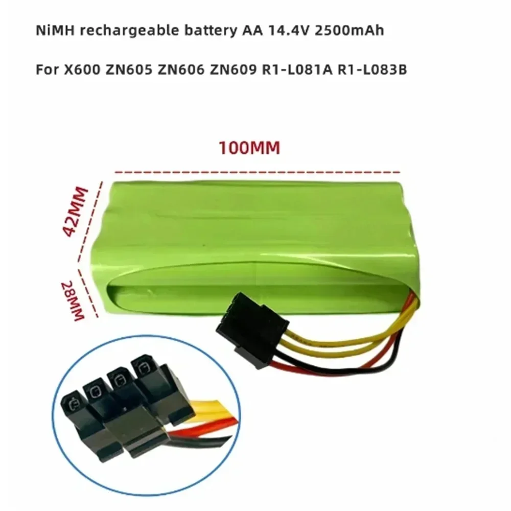 14.4V 3800/4800/6800mAh AA nickel hydrogen battery pack suitable for vacuum cleaning robot batteries